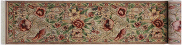 handmade Traditional Nawazish Taupe Green Hand Knotted RUNNER 100% WOOL area rug 2x12